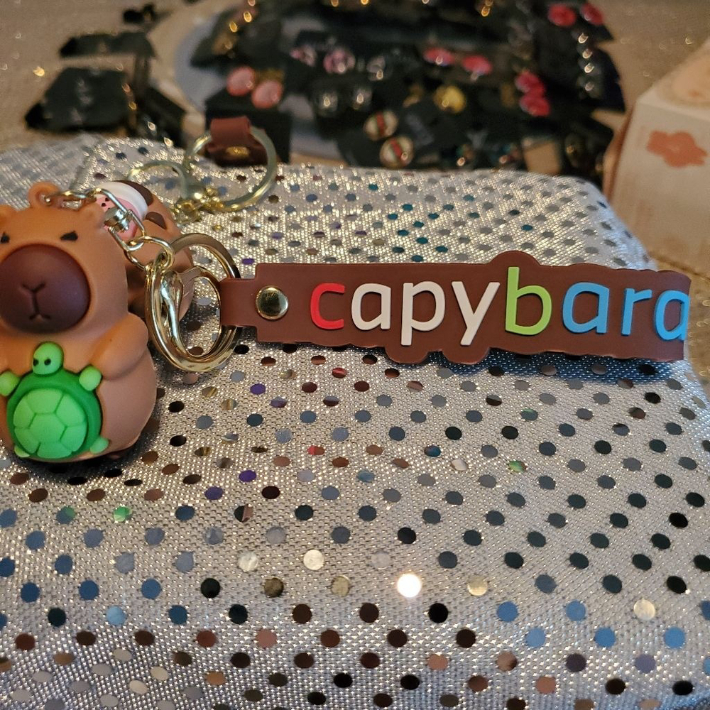 Cool Capybara & His friend the Turtle Keychain